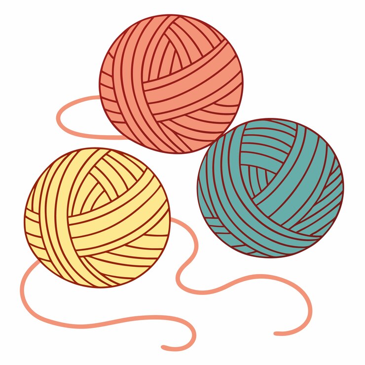 Vector bolas de hilo de colores aislados sobre fondo blanco