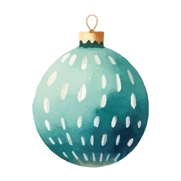 Bolas de Navidad de acuarela lindas dibujadas infantilmente sobre fondo blanco