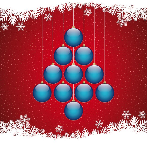 bolas de navidad árbol de nieve de invierno