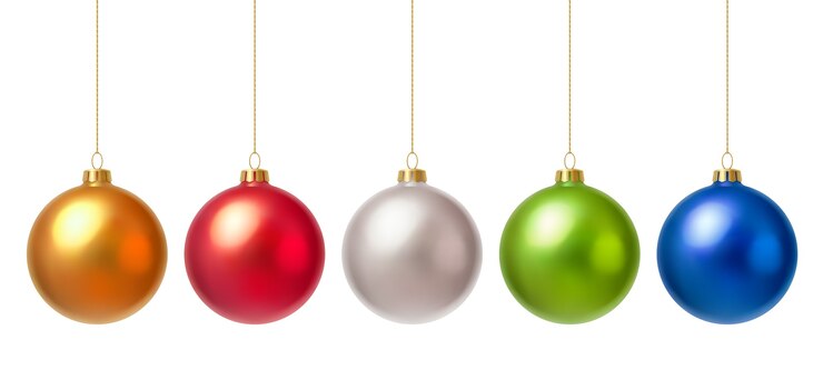 Vector bolas de navidad de colores aislados en blanco