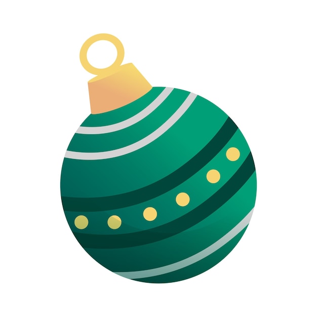 bolas de Navidad en diseño plano en el blanco