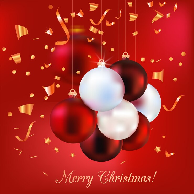 Vector bolas de navidad o adornos con confeti