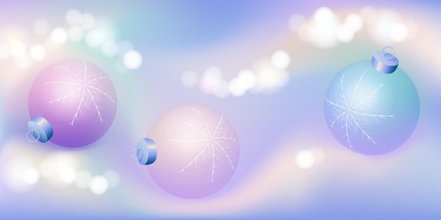 Bolas de Navidad sobre fondo en colores brillantes ilustraciones vectoriales