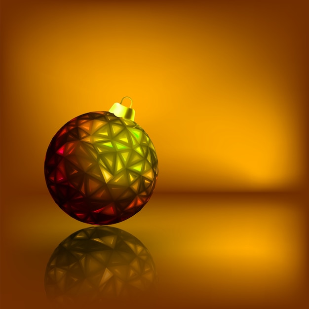 Vector bolas de navidad sobre fondo dorado.
