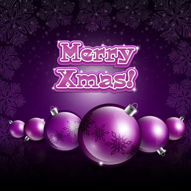Bolas de Navidad sobre fondo violeta oscuro