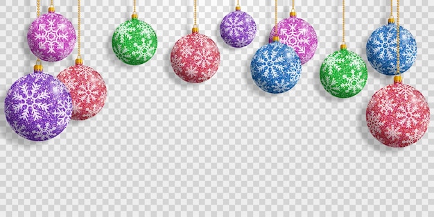 Las bolas de Navidad vectoriales aisladas en png