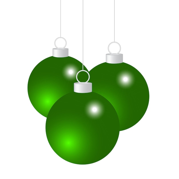 Vector bolas de navidad verdes