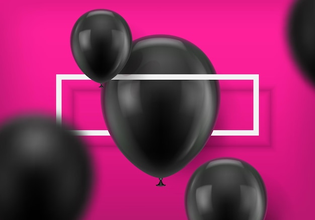 Las bolas negras sobre un fondo rosado