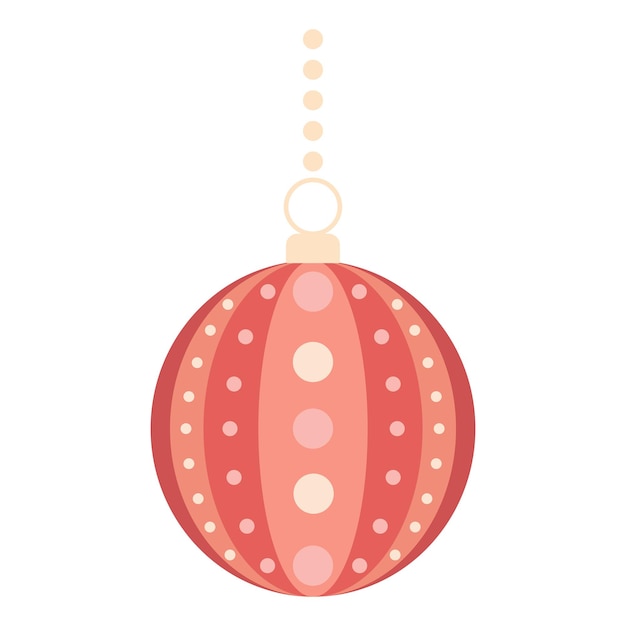 Bolas o juguetes de árbol adornado de Navidad de colores planos ilustración vectorial Colección de elementos de diseño para tarjetas de felicitación Banners de Año Nuevo