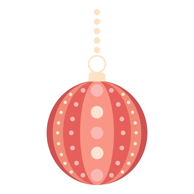 Bolas o juguetes de árbol adornado de Navidad de colores planos ilustración vectorial Colección de elementos de diseño para tarjetas de felicitación Banners de Año Nuevo