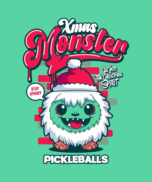Las bolas de pepino divertidas Ilustración de dibujos animados de Navidad