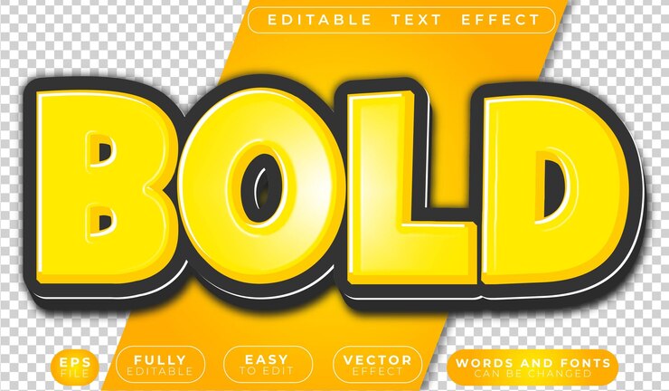 Vector bold cartoon yellow fun es un archivo de texto vectorial totalmente editable