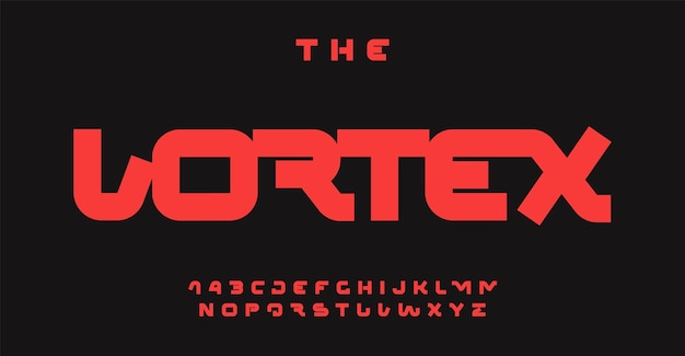 Bold diseño de fuentes de tipografía futurista letras geométricas modernas de ciencia ficción para titulares de marca y