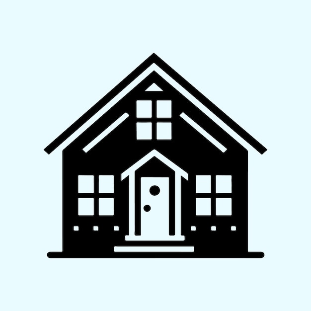 Bold House Silhouette Vector Design para proyectos versátiles de bienes raíces y arquitectura