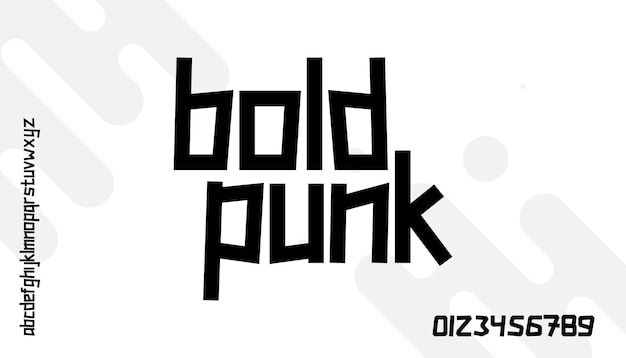 Bold Punk fuente de vector de alfabeto de diseño de tipografía limpia y audaz