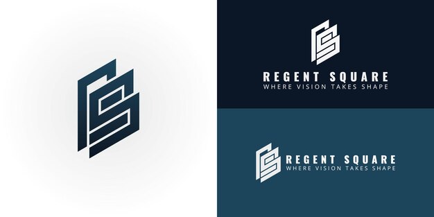 Bold RS emblem for construction architecture and real estate development