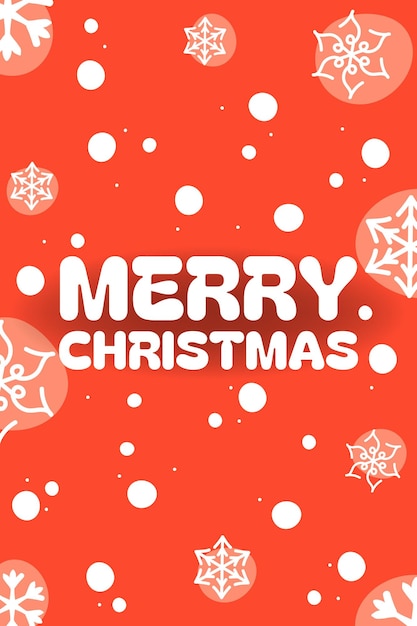 Bold tarjeta de felicitación de Navidad con fondo rojo vibrante copos de nieve blancos puntos esparcidos y tipografía alegre Feliz Navidad Un diseño brillante y moderno para celebraciones festivas