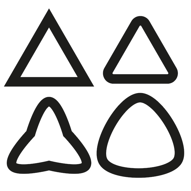 Bold triangle shapes Abstract contour design Thick line structure Geometric vector