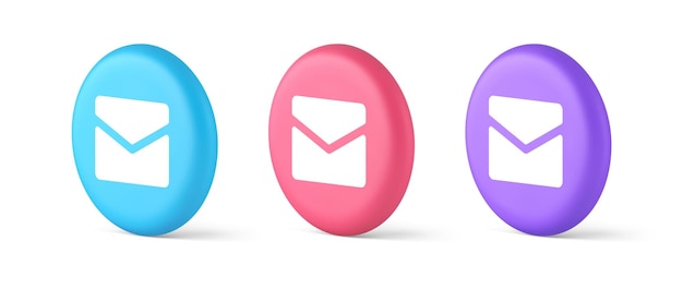 Boletín de noticias buzón de mensaje de chat comunicación remota notificación digital íconos 3D realistas