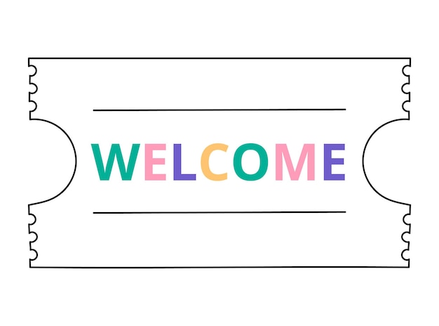 Boleto de bienvenida. icono de línea ilustración vectorial