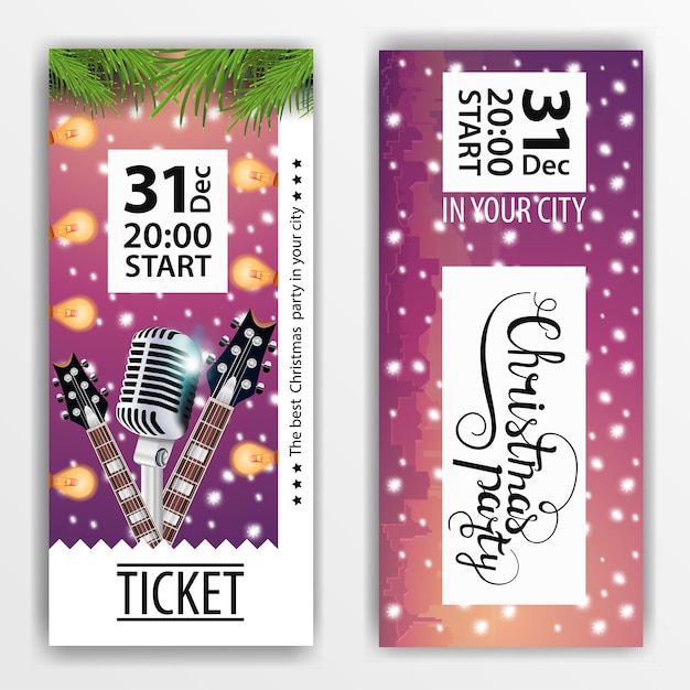 Un boleto para la fiesta de navidad. Diseño moderno