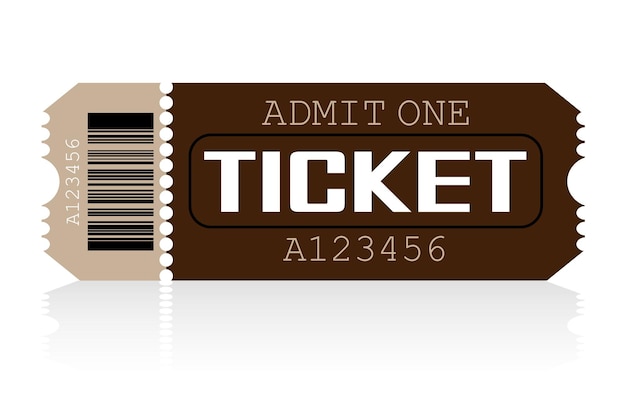 Boleto de vector para el festival de eventos de fiesta de cine concierto de cine Plantilla de boleto vip realista