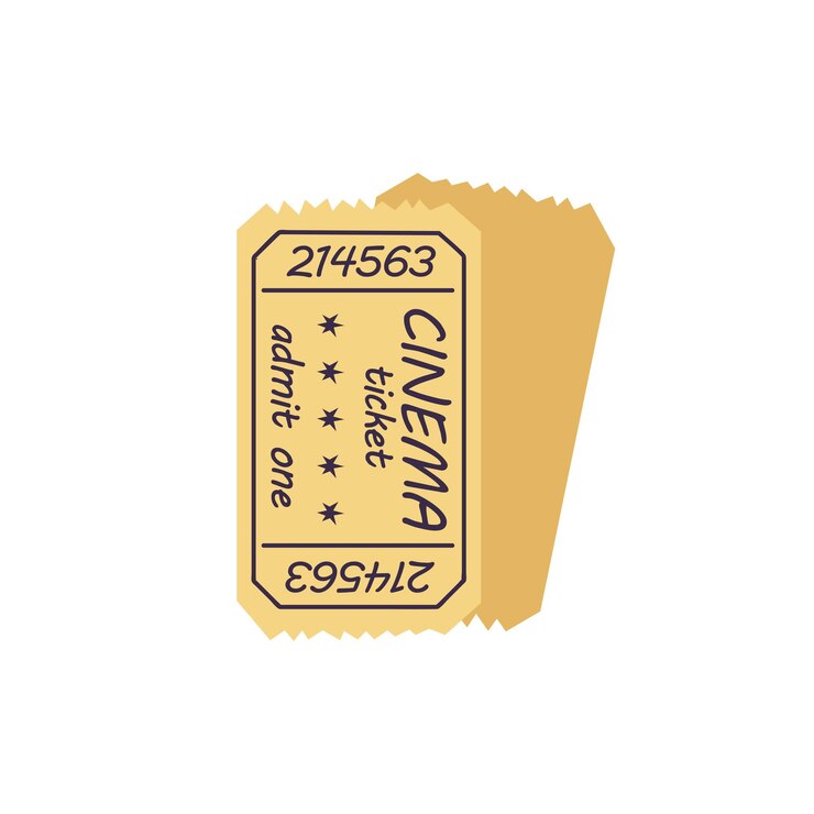 Boletos de papel de cine retro de ilustración vectorial aislados en un fondo blanco Boletos de papel de cine retro de ilustración vectorial aislados en un fondo blanco