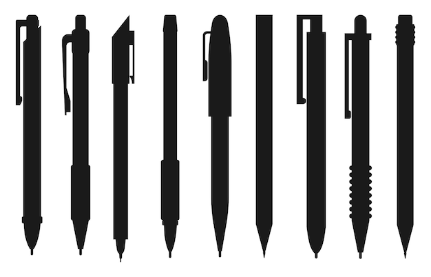 Bolígrafo aislado Vectores Siluetas
