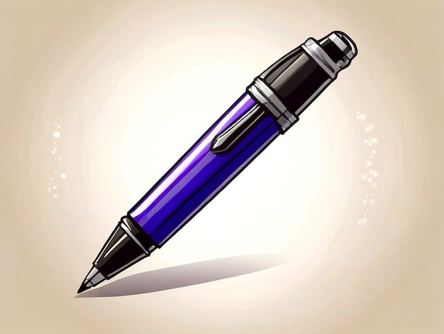 Vector un bolígrafo azul con un bolígrafos azul en él