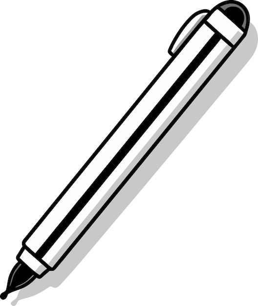un bolígrafo blanco y negro con una franja blanca en la parte inferior