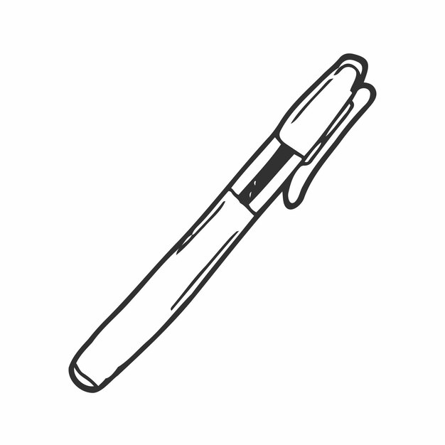 Bolígrafo Doodle Ilustración vectorial aislada sobre un fondo blanco Contorno cómico dibujado a mano