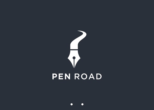 bolígrafo con ilustración de silueta vectorial del diseño del logotipo de la carretera