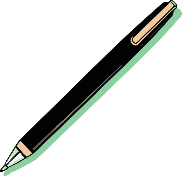 un bolígrafo verde y negro con una franja verde en la parte inferior