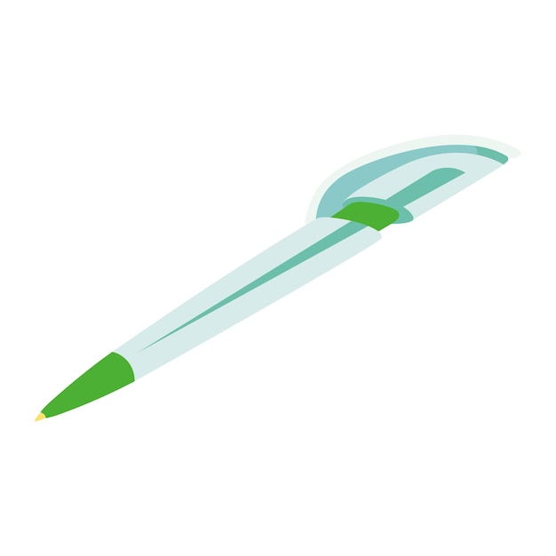 El bolígrafo verde con relleno negro es adecuado para ilustraciones vectoriales de papelería escolar y de oficina
