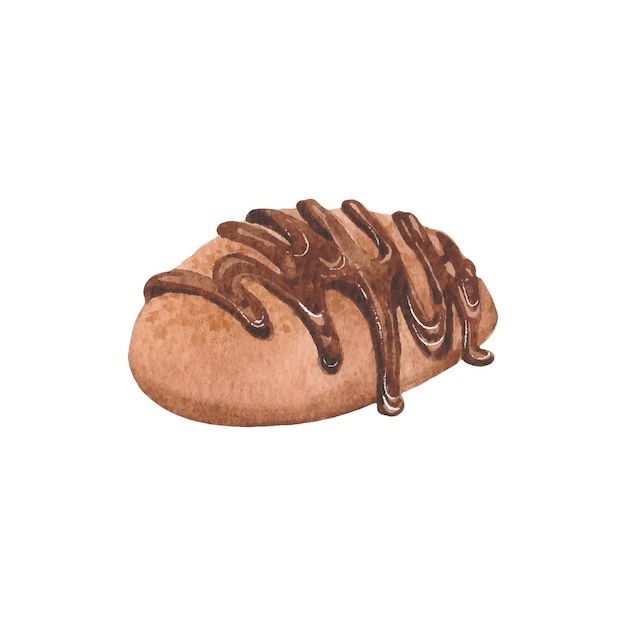 bollo de acuarela con chocolate