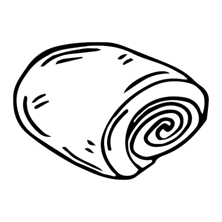 Vector bollo de semilla de amapola dulce aislado sobre fondo blanco. producto de panadería. diseño de estilo antiguo. dibujado a mano