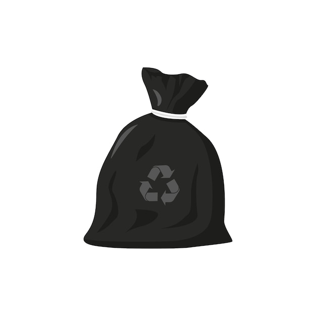 Bolsa de basura ecológica en estilo plano