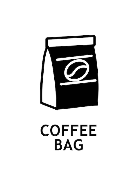 Bolsa de café icono negro