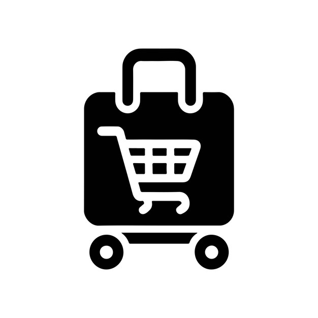 Bolsa de carrito y silueta de carrito de compras