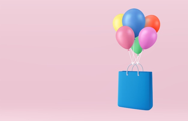 Bolsa de la compra voladora modelo 3d