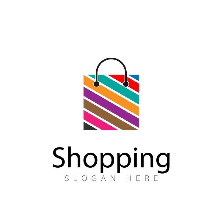 Vector bolsa de compras abstracta logotipo de compras abstracto logotipo de tienda en línea