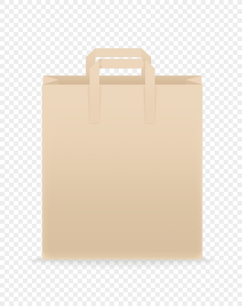 Vector bolsa de compras artesanal de papel marrón. plantilla para la marca