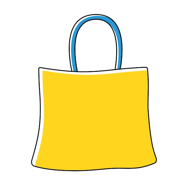 Bolsa de compras azul amarilla