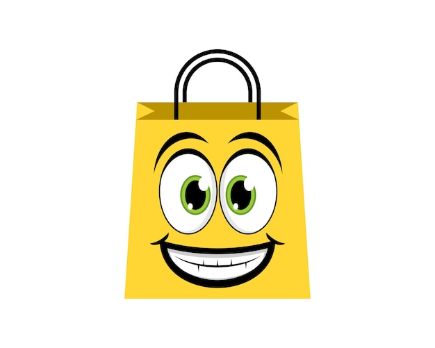 Bolsa de compras con cara de sonrisa