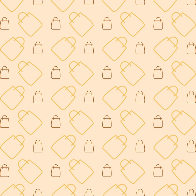 Bolsa de compras colorida que repite el patrón de moda con fondo de ilustración vectorial