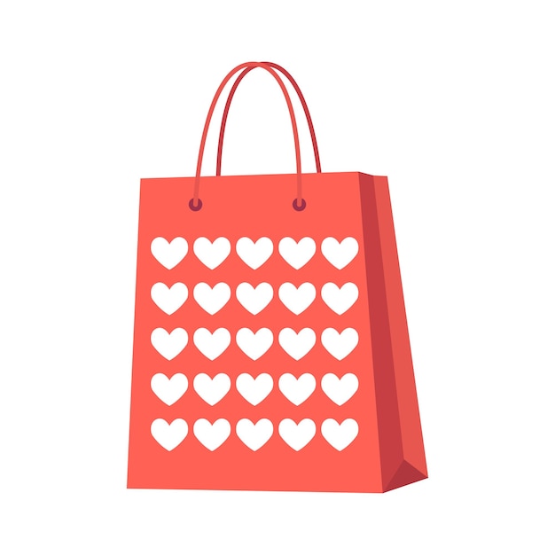Bolsa de compras con un corazón en blanco