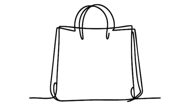 Bolsa de compras en estilo de dibujo de línea continua