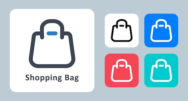 Bolsa de compras icono vector ilustración línea contorno iconos