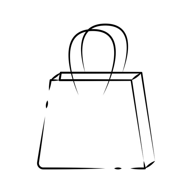 Bolsa de compras con icono vectorial editable sobre un fondo blanco