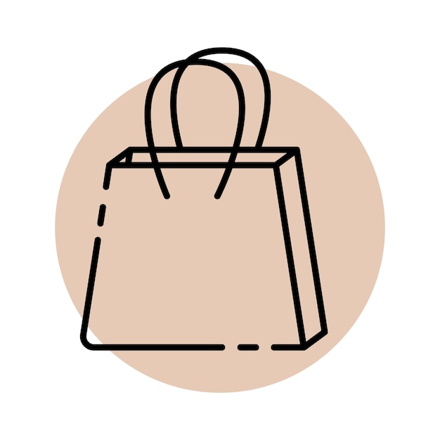 Bolsa de compras con icono vectorial